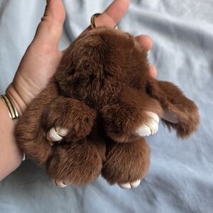 Brown Plush Bunny Keychain